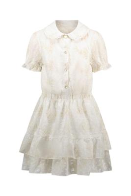 Le Chic Zomer jurk meisjes wit - voile embroidery - Swanka