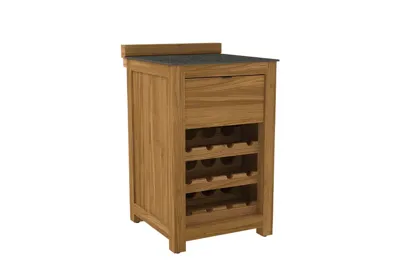 Passion Grills | Buitenkeuken Onderdeel | Milano Buitenkeukenkast 1 Lade + Wijnkast | 58 x 63 cm | Belgium Dark Grey