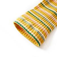 Kindershirt met lange mouwen lage col 128 gestreept okerkleurig - thumbnail