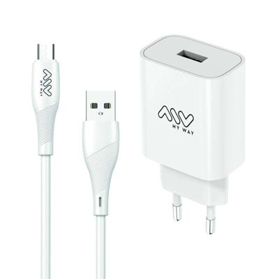 Oplader + Kabel USB A naar USB-C Myway Wit 12 W Oplader + Kabel USB A naar USB-C Myway Wit 12 W
