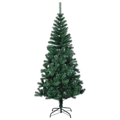 Kunstkerstboom met iriserende uiteinden 150 cm PVC groen