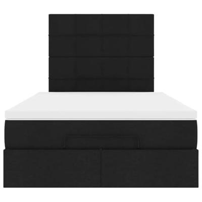 Ottoman bed met matras 120x200cm stof zwart