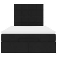 Ottoman bed met matras 120x200cm stof zwart - thumbnail
