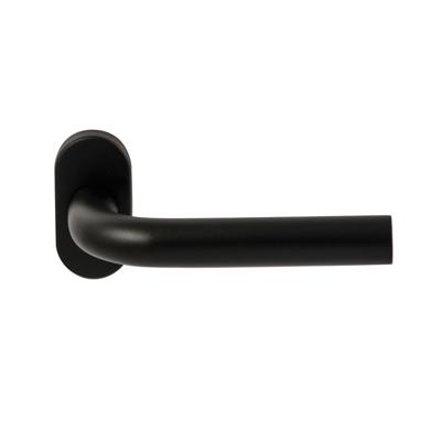 Hardbrass Deurkruk Oslo op ovaal rozet - zwart Hardbrass Deurkruk Oslo op ovaal rozet - zwart