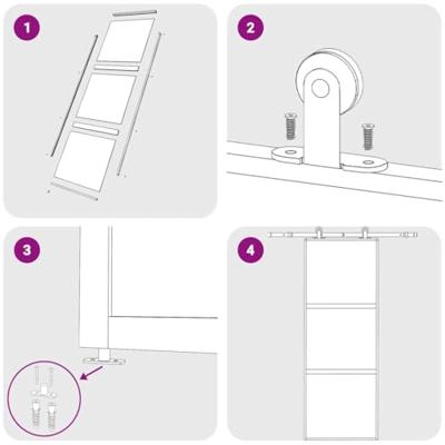 VidaXL Schuifdeur 76x205 cm gehard glas en aluminium zwart