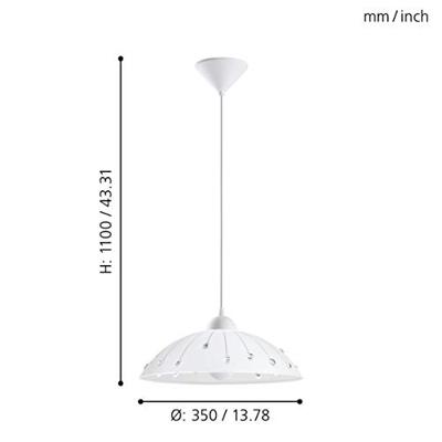 Eglo HanglampVetro wit met kristalletjes - 96073