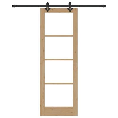 Schuifdeur met Hardware Set 'ORKDAL'Van Massief Hout en Glas