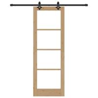 Schuifdeur met Hardware Set 'ORKDAL'Van Massief Hout en Glas - thumbnail