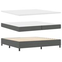 Boxspring bed met matras Donkergrijs 200 x 200 cm Stof - thumbnail