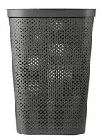 Curver infinity wasbox dots 60 liter donkergrijs - thumbnail
