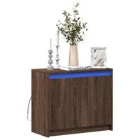 Dressoir met LED 72x34x61 cm bewerkt hout bruin eikenkleur - thumbnail