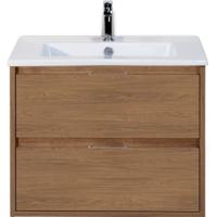 Porto Badmeubelset 70 cm - Honey - Keramische Wastafel Wit Slim - thumbnail