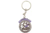 Matix Sleutelhanger Fiets Amsterdam 4 Cm Staal Paars/zilver - thumbnail