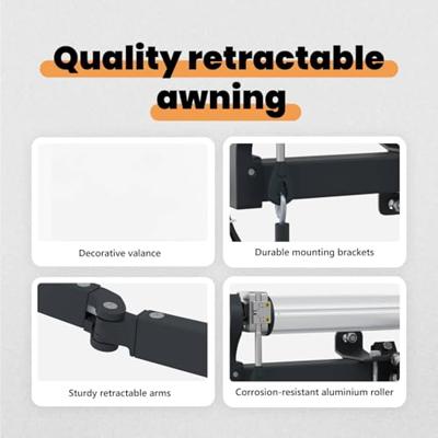 VidaXL Inklapbaar zonnescherm wit 400 × 300 cm stof en aluminium