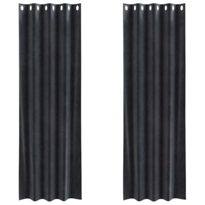 VidaXL Verduisterende gordijnen 2 pcs donkergrijs 140 x 260 cm fluweel