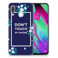 Samsung Galaxy A40 Silicone-hoesje Flowers Blue DTMP - thumbnail