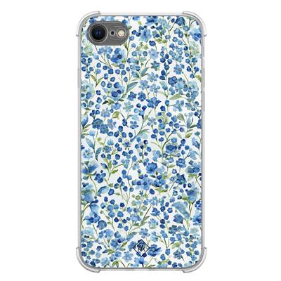 iPhone SE (2020/2022) / 8 / 7 shockproof hoesje - Vintage blue floral