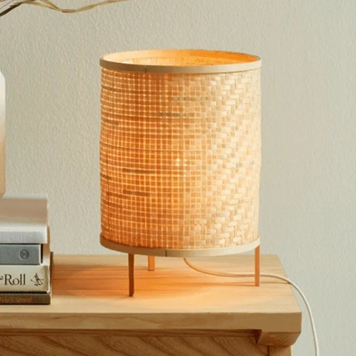 Tafellamp rotan bamboe &apos;Trinidad&apos; bureaulamp 25 cm