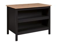 Inter Link Keukeneiland met werkblad (Helina, zwart/eiken) - thumbnail