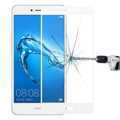 Voor Huawei genieten van 7 Plus 0.33mm 9H oppervlaktehardheid zeefdruk volledige scherm gehard glas Screen Protector (wit)