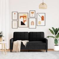 Tweezitsbank 140 cm fluweel zwart - thumbnail