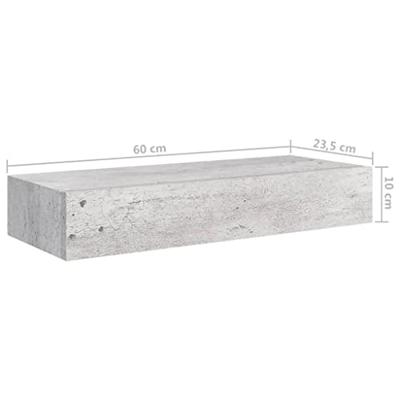 VidaXL Wandschappen 2 st met lade 60x23,5x10 cm mdf betongrijs