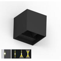 Wandlamp zwart CUBE 10x10x10cm 2300K Up en Down 6W 220 lumen dimbaar lichtbundels verstelbaar - thumbnail