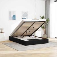 Bedframe zonder matras 160x200 cm stof zwart - thumbnail