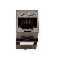ROLINE Cat.6A (Klasse EA) Keystone, niet afgeschermd, zonder gereedschap, compact, zwart - thumbnail