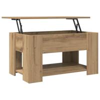 Salontafel 79x49x41 cm bewerkt hout artisanaal eikenkleur - thumbnail