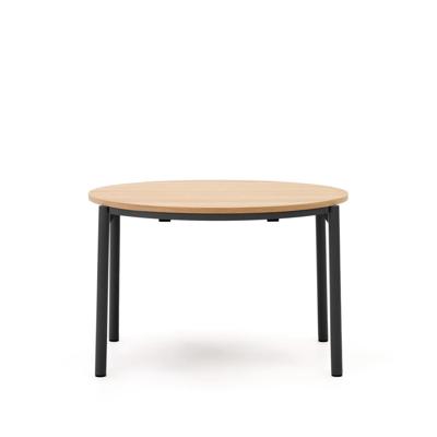 Kave Home Ronde Uitschuifbare Eettafel 'Montuiri' Eiken, 120 - 200 x 120cm, kleur Zwart Kave Home Ronde Uitschuifbare Eettafel 'Montuiri' Eiken, 120 - 200 x 120cm, kleur Zwart