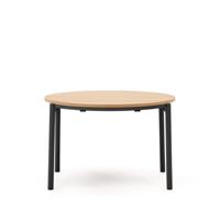 Kave Home Ronde Uitschuifbare Eettafel 'Montuiri' Eiken, 120 - 200 x 120cm, kleur Zwart - thumbnail
