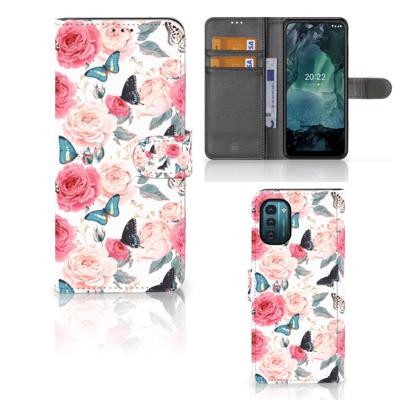 Nokia G11 | G21 Hoesje Butterfly Roses Nokia G11 | G21 Hoesje Butterfly Roses