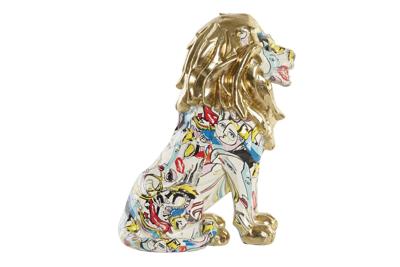 Decoratieve figuren DKD Home Decor Gouden Leeuw Hars Multicolour Modern (21 x 14,5 x 27 cm) (15 x 21 x 27 cm)