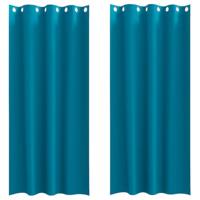 VidaXL Zwart-out gordijnen met ringen 2 pcs turquoise 245 x 140 cm - thumbnail