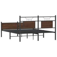 Bedframe zonder matras bewerkt hout bruin eikenkleur 140x190 cm - thumbnail