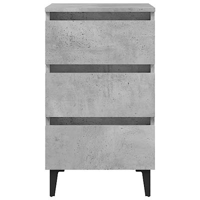 Nachtkastje met metalen poten 40x35x69 cm betongrijs Nachtkastje met metalen poten 40x35x69 cm betongrijs
