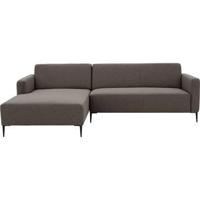 Goossens Bank Key West bruin, stof, 2,5-zits, modern design - thumbnail