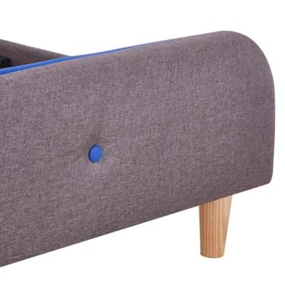 Bedframe zonder matras stof taupe 150x200 cm Bedframe zonder matras stof taupe 150x200 cm