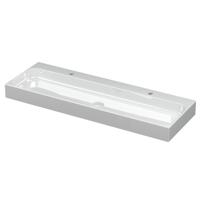 INK Unit Wastafel Porselein met 2 Kraangaten incl. Porseleinen Click Plug - 1200x400x100 mm - Glans Wit - thumbnail