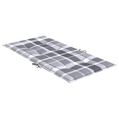 Tuinstoelkussens 2 st 100x50x3 cm oxford stof ruitpatroon grijs - thumbnail