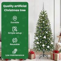 Kunstkerstboom met 150 LED met standaard Groen 150 cm PE en PVC - thumbnail