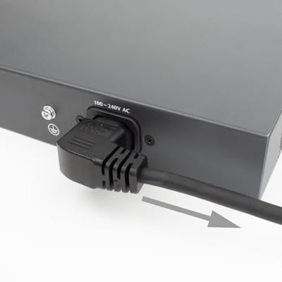 ACT Netsnoer CEE 7/7 male (haaks) - C15 (haaks rechts) IEC60320 zwart 1 m - thumbnail