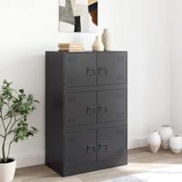Dressoir 67x39x107 cm staal zwart - thumbnail