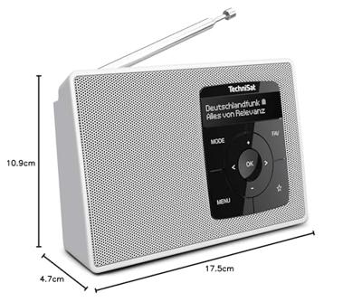 TechniSat DIGITRADIO 2 Radio DAB+, VHF (FM) DAB+, FM, Bluetooth Wekfunctie Wit