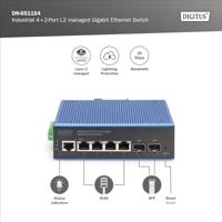 Digitus DN-651154 Industrial Ethernet Switch 4 x 2 poorten 10 / 100 / 1000 MBit/s - thumbnail