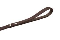 Hondenriem van leer 130cm x 16mm bruin - thumbnail