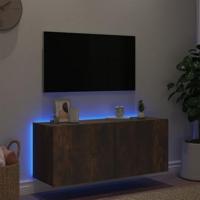 Tv-wandmeubel met LED-verlichting 100x35x41 cm gerookt eiken - thumbnail