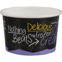 Cup | ijscup | karton + PE | 100ml | 4oz | Ø 75mm | 48mm | zwart/paars | 1000 stuks - thumbnail