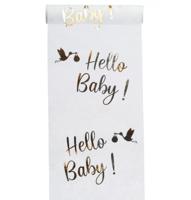Elegante Tafelloper Hello Baby Metallic Goud (5m) - thumbnail
